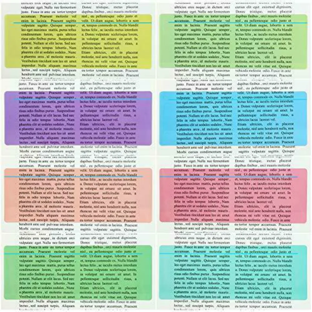 2022 New 8pcs/Pack Bookmark Guided Reading Highlight Strips Colored Overlay Reading Tracking Rulers For Reduce Visual Stress