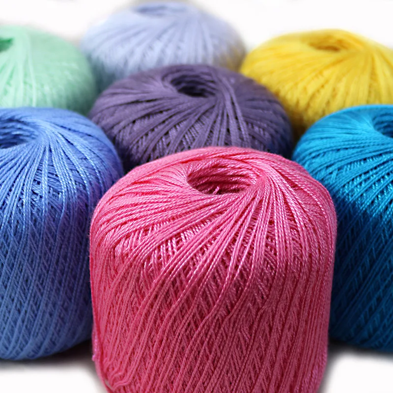 50g/ball Thin Lace Yarn Cotton Crochet Yarn for Embroidery Crochet Knitting Lace Handicraft Tool Hand Crochet Threads