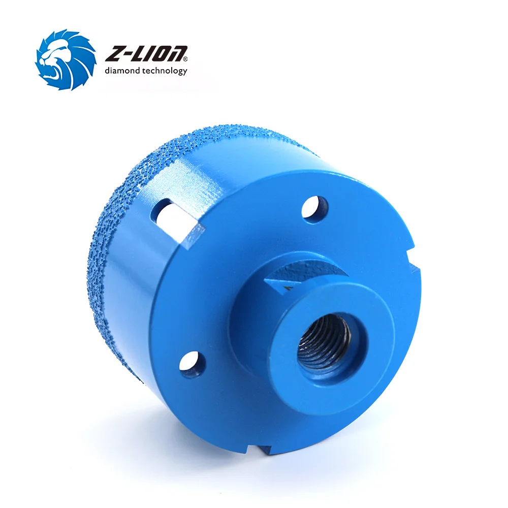 Z-LION Vacuum Brazed Diamond Drilling Core Bit With m14 Thread Granite Marble Ceramic Hole Saw Dry Wet Use For Angle Grinder 1PC