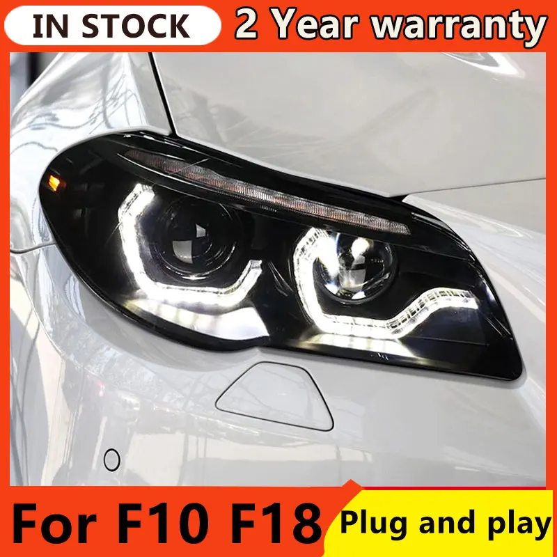 Car Styling For BMW F10 Headlights 2011-2013 F18 520i 525i 530i 535i LED Headlights DRL Dynamic Turn Signal Bi LED Lens Assembly