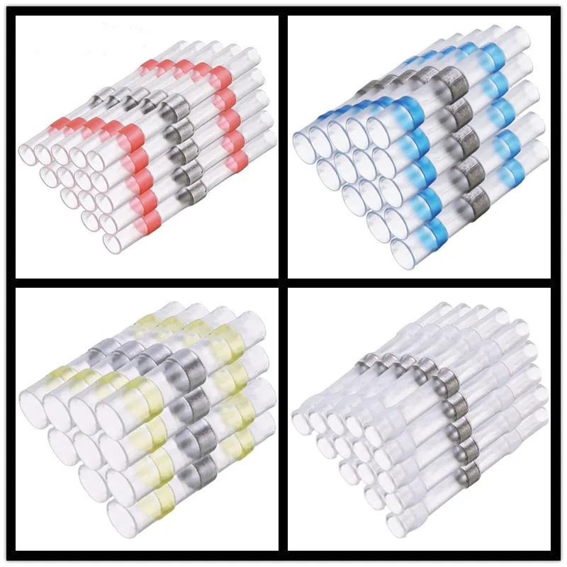10/50 PCS Solder Seal Wire Connectors - Heat Shrink Solder Butt Connectors - Solder Connector Kit - Automotive Marine Insulated