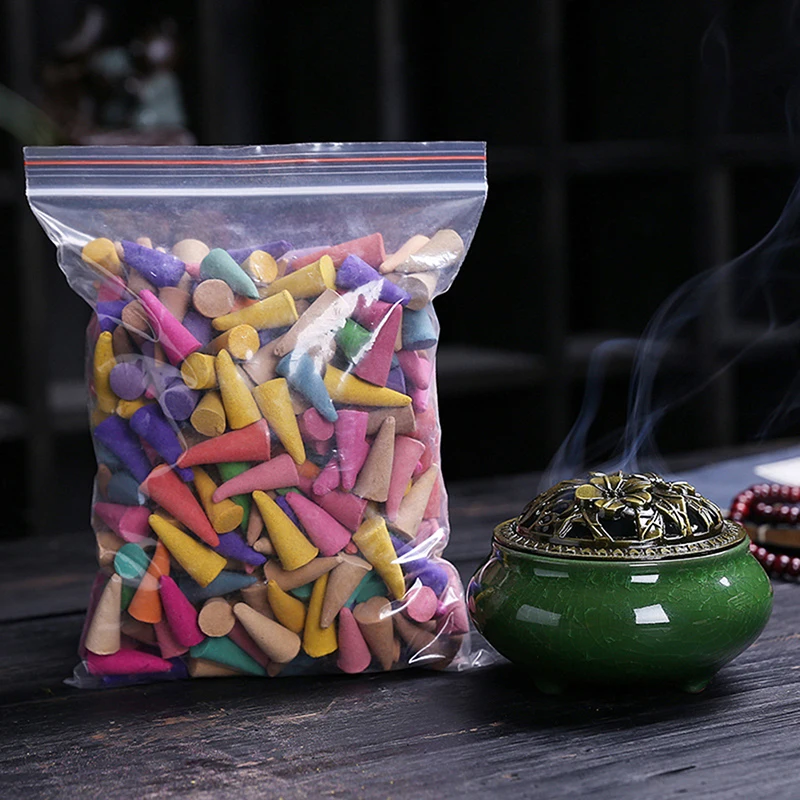 300Pcs Mixed Natural Scents Sandalwood Green Tea Lavender Osmanthus Backflow Incense Cones For Burner Meditation Yoga Relaxation