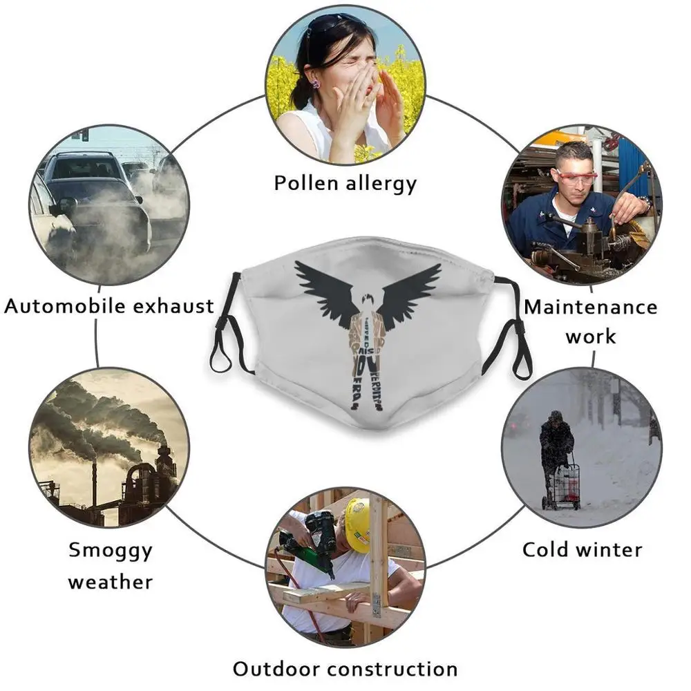 카스티 엘 프린트 워셔블 필터 안티 더스트 입 마스크 Cas Castile Destiel Deancas Spn 초자연적 인 천사 주님 트렌치 천사