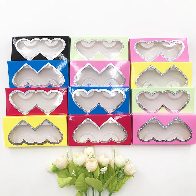 Wholesale Lash Box Custom Eyelash Packaging Case Heart Lashes Case for Fluffy 25mm Mink Lashes