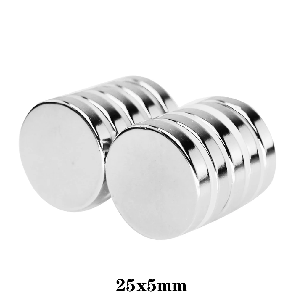 2/5/10/20/30PCS 25x5 mm Permanent Magnetic 25mmx5mm Bulk Steel Round Magnets 25x5mm Neodymium Disc Magnet 25*5 mm circular 25