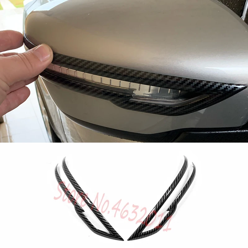 

ABS Carbon fibre For Nissan Qashqai J11 Rogue 2014-2020 Accessories Car Rearview mirror decoration strip Cover Trim