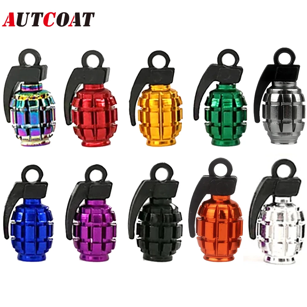 AUTCOAT 4Pcs/Set Universal Car Truck Motocycle Wheel Tyre Valve Caps Bicycle Tire Air Valve Cover