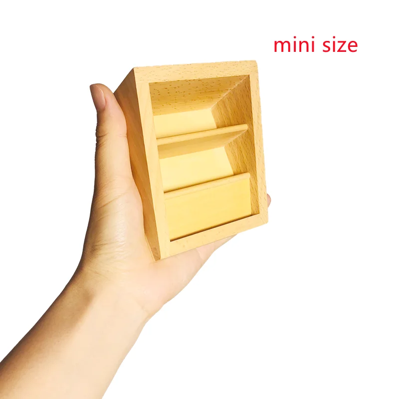 3 Sections Wooden Container for Cards Montessori Materials Mini Tray Organization Storage Box Language/ Culture Area Equipment