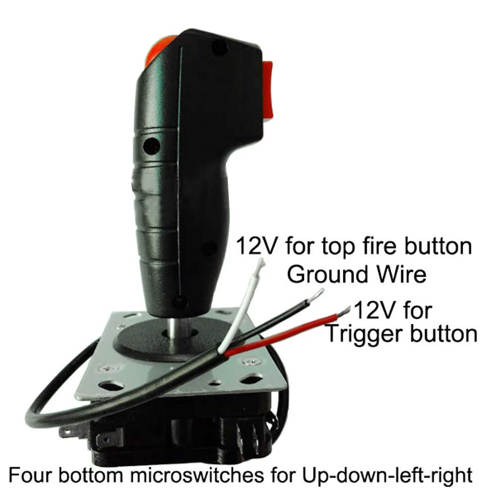 1Pc Flight Stick For Arcade Game Cabinet High Quality Metal PVC Mini Grap Flight Joystick Trigger Top Fire Button Vibration