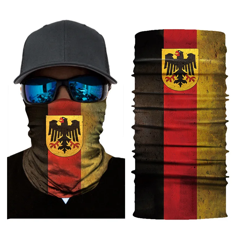 National Flag Scarf Balaclava Seamless Bandana Cycling Motorcycle Neck Warmer Mexico Spain Germany USA Canada Face Mask