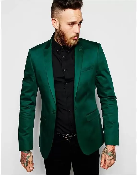 

Handsome Groomsmen Peak Lapel Groom Tuxedos Green Men Suits Wedding Prom Best Man Blazer Bridegroom ( Jacket+Pants )