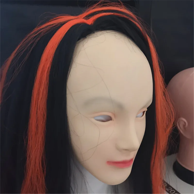 New Realistic Female Halloween Costume Cosplay Props Masquerade Party Latex Mask bald-headed beauty Sexy Girl Crossdress Masks