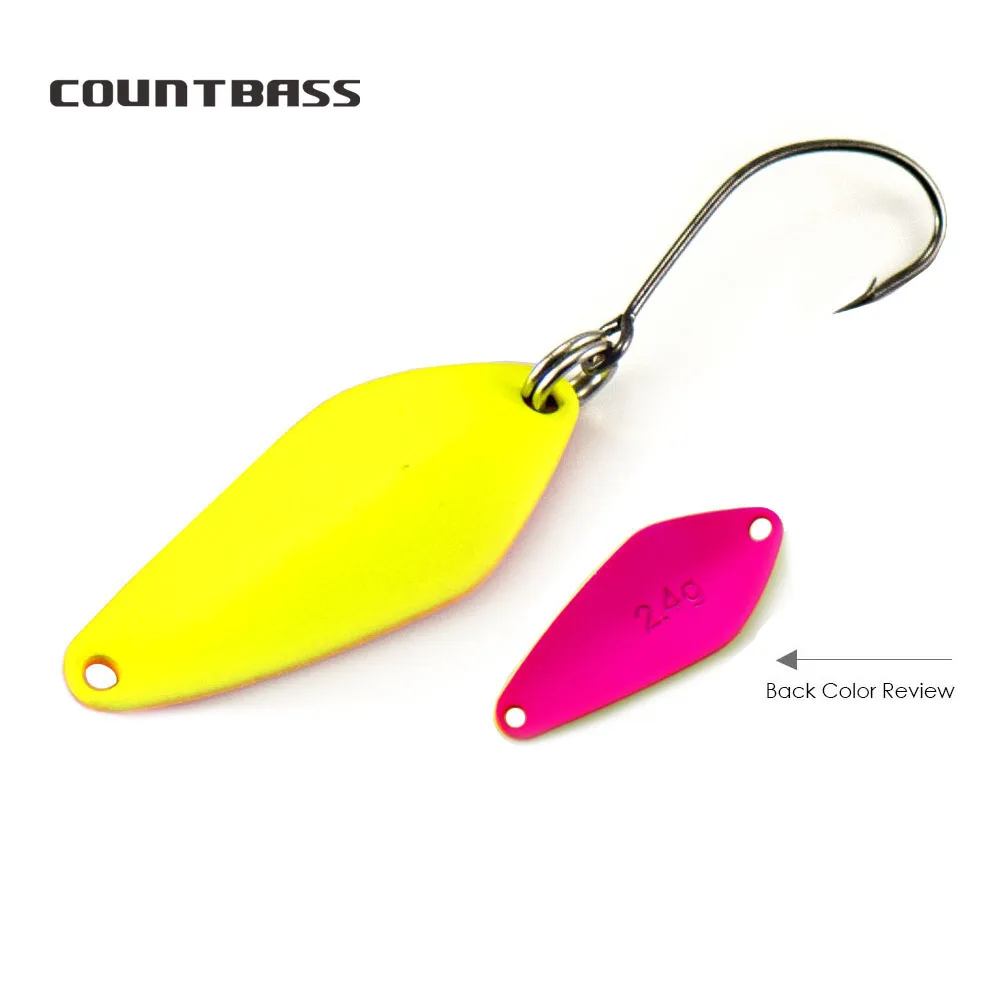 COUNTBASS Trout Fishing Spoons 2.4g 3/32oz Casting Metal Lure for Salmon Bass Pike Brass Metal Bait
