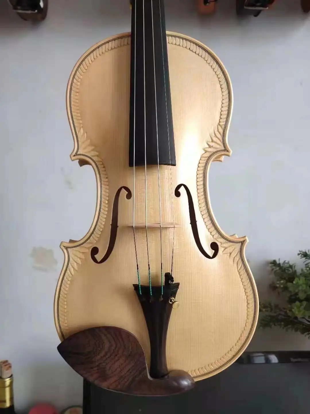 4/4 violin clean varnish Solid European flamed maple back spruce top hand carved 2021