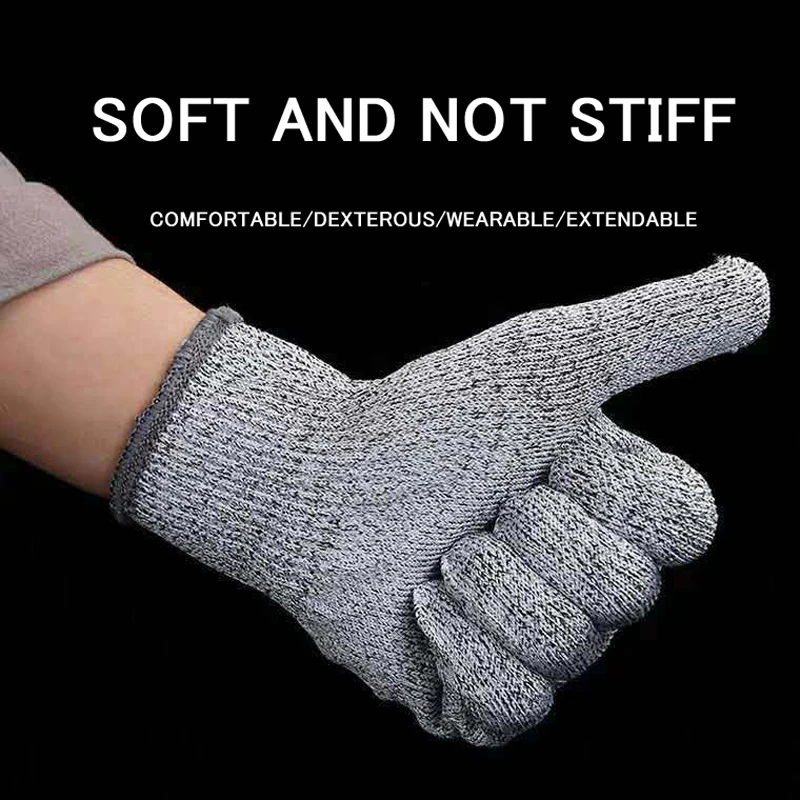 Găng Tay Handschoenen Guantes Trabajo Werkhandschoenen Guantes Anticorte Làm Việc Nam Chống Sợi HPPE Cắt Nhà Bếp An Toàn Công Việc Găng Tay