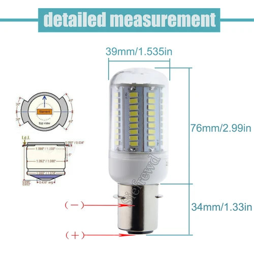 Imagen 2 del producto 1 Uds luces LED marinas P28S 24V 36V 48V 120V 220V bombilla de navegación profesional 5630 81SMD blanco superbrillante 6000K lámpara de navegación