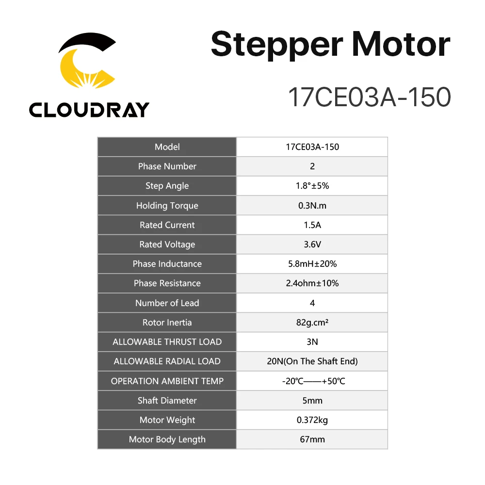 Cloudray Nema 17 motore passo-passo 0.3N.m 1.5A servomotore passo-passo ad anello chiuso con Encoder per stampante 3D CNC