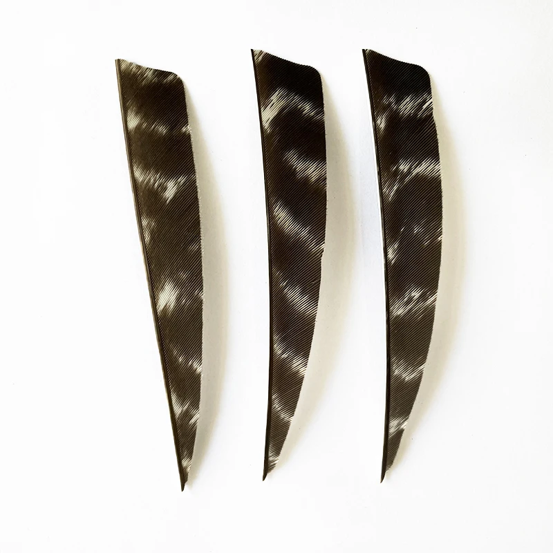 50Pcs 4 Inch Water Drop Natural Turkey Arrow Feather Vanes Unprocessed Color Real Feather For Archery Hunting Fletches