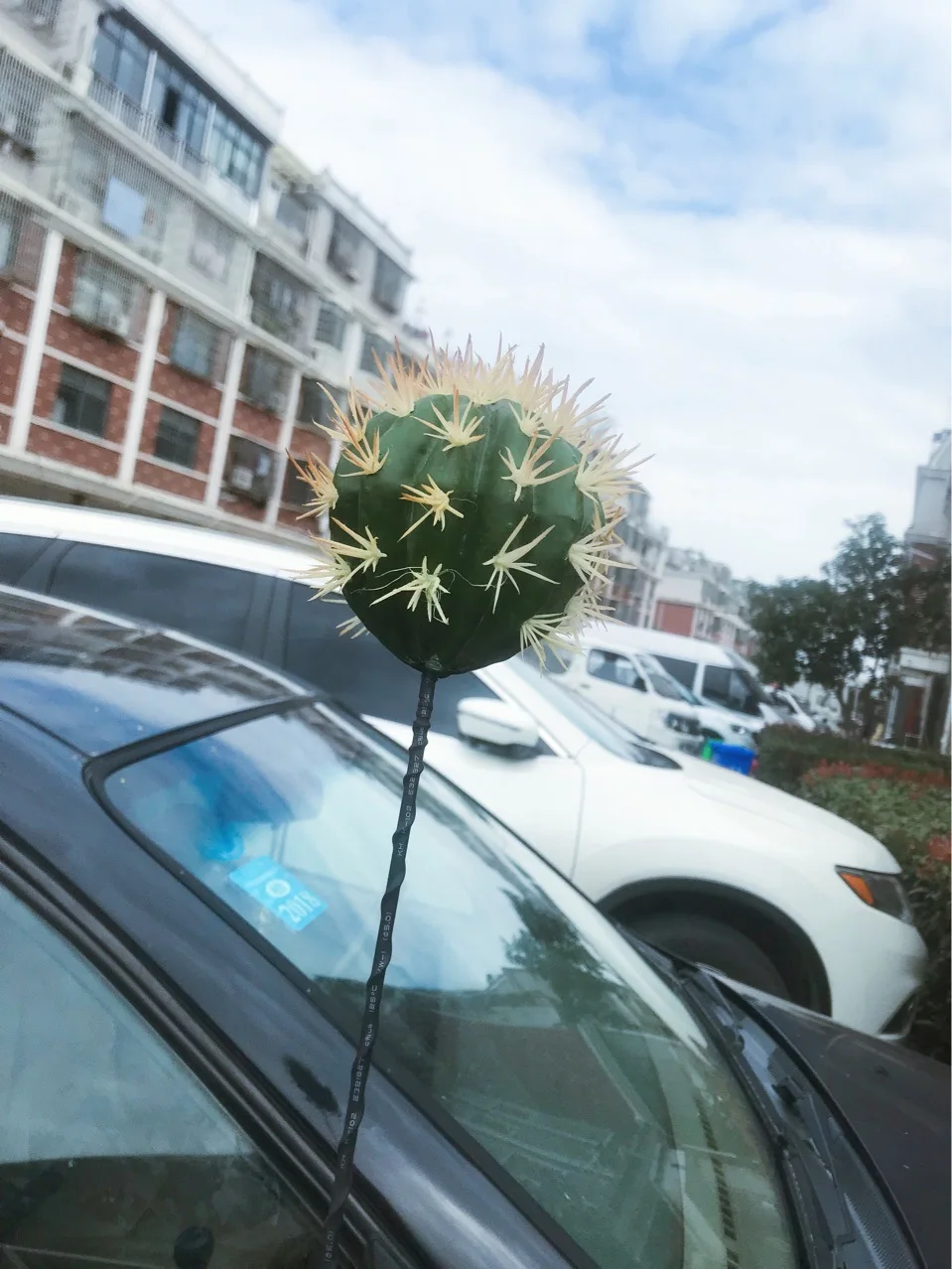 1PC Funny Cactus Car Antenna Pen Topper Aerial Ball Decor Toy Finding Car