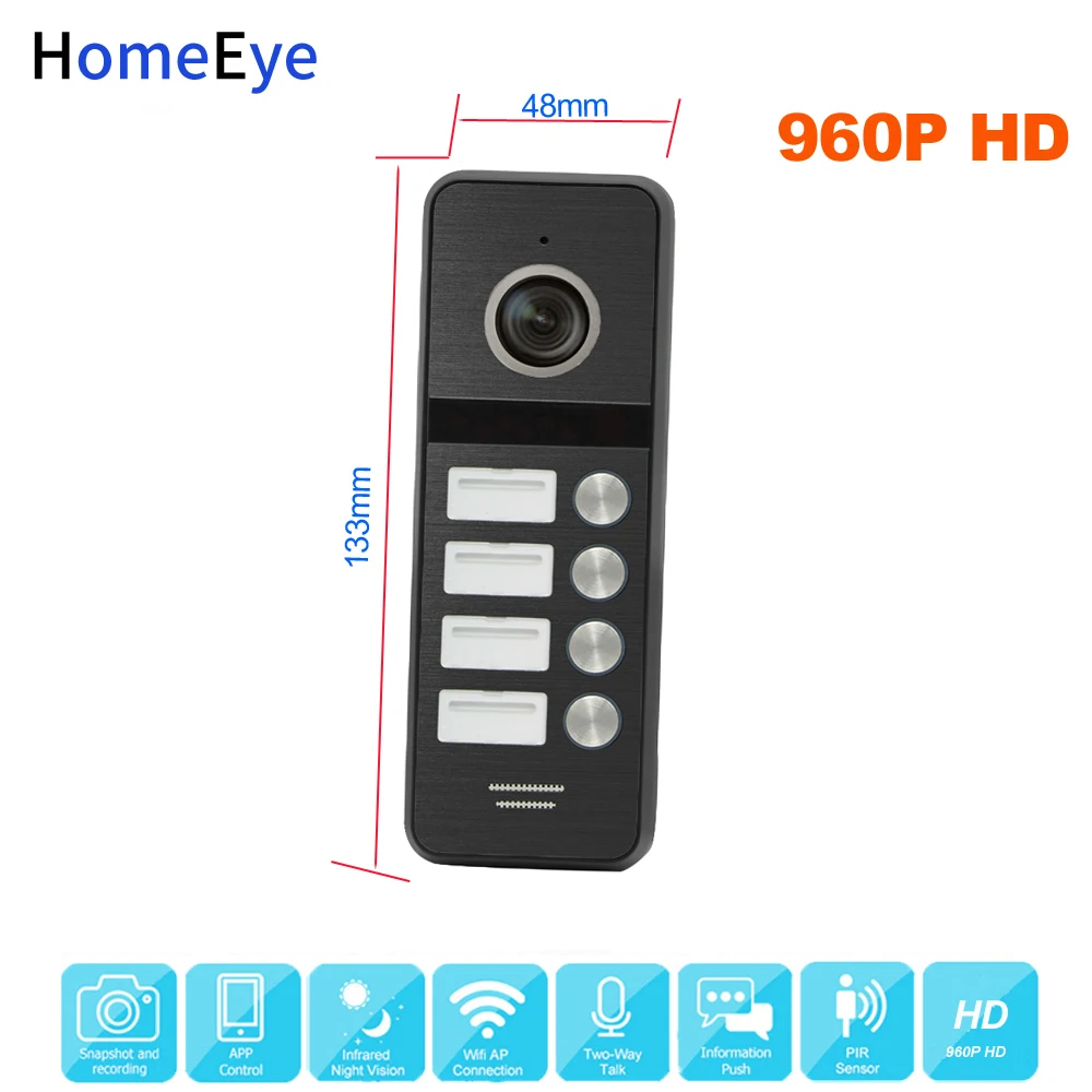 960P 7'' IP Video Tür Telefon Wifi Video Intercom Unterstützung Tuya Smart App Startseite Access Control System 4-wohnung Touch-Taste