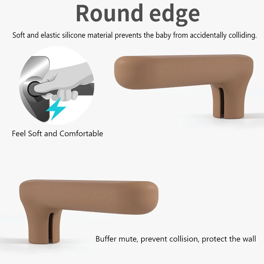 2Pcs Anti-collision Door Knob Cover Static-free Silicone Handle Sleeve Baby Safety Wall Protector For Bedroom Living Room Tools