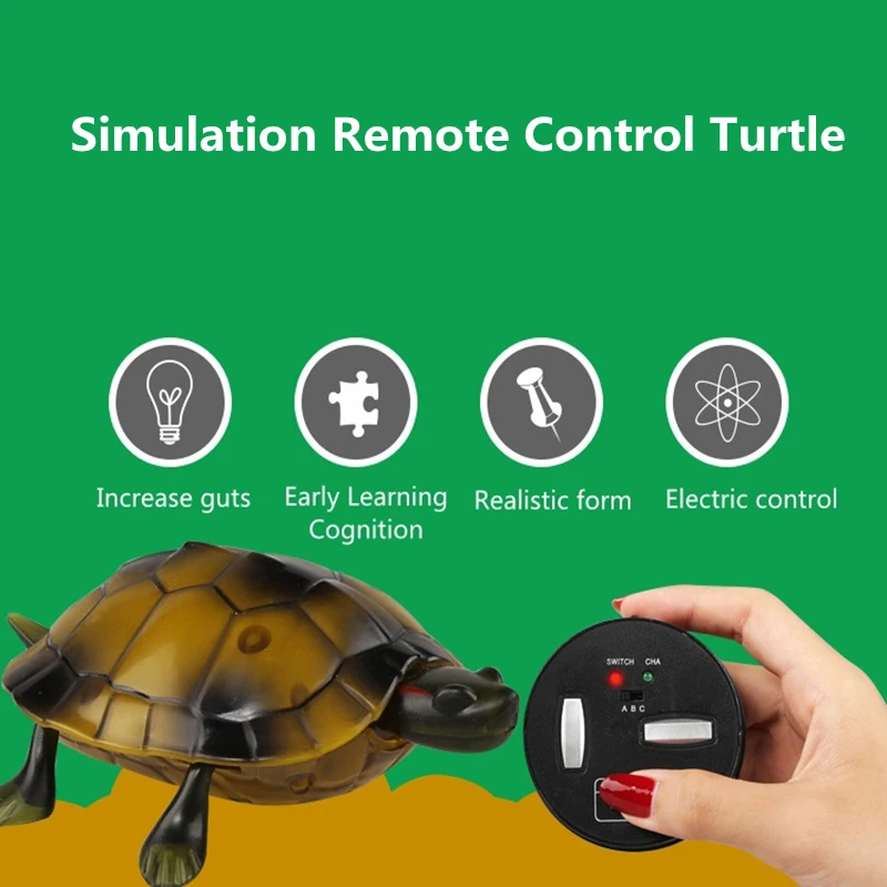 Simulation Swing Walk Remote Control Turtle Anti-wear Tires Eye Lights Early Learning Cognition Realistic Form Electric RC Toys