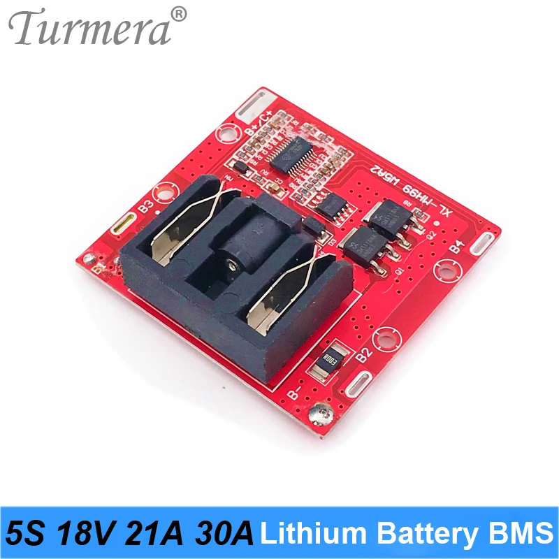Turmera 5S 18V 21V 30A BMS 리튬 배터리 BMS 보호 보드 18V 21V 스크루 드라이버 Shura 전기 드릴 DDEWALT 사용에 적합