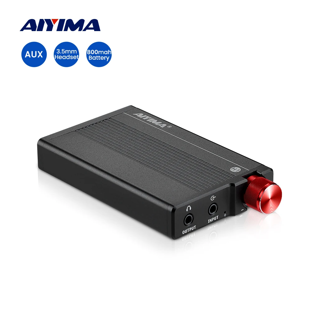 AIYIMA Portable Headphone Amplifier Stereo HiFi Earphone Amplifier 16-300 3.5MM AUX Audio Amp For Phone Android Music Player