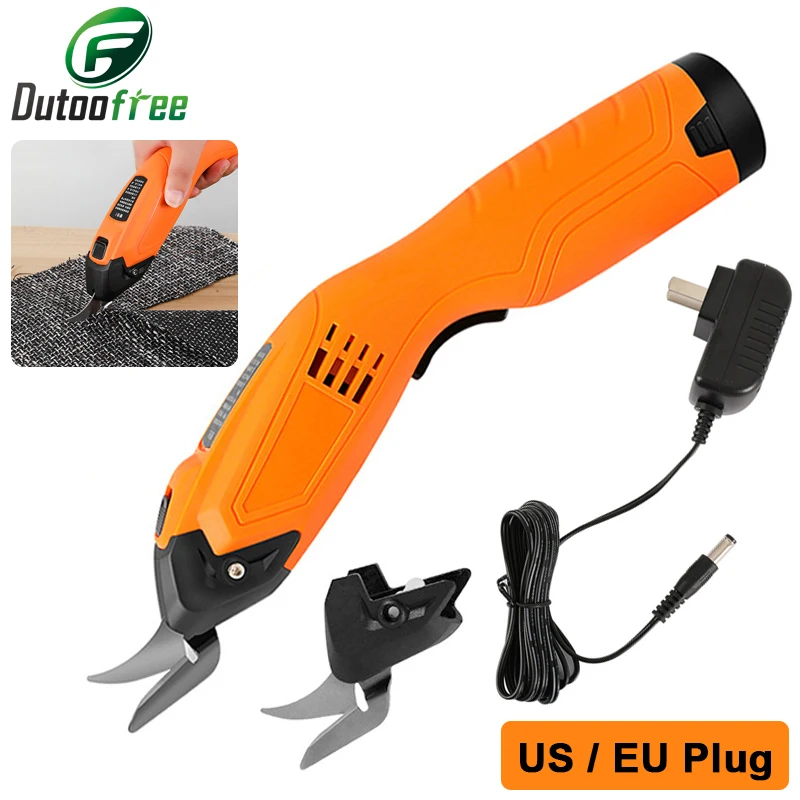 Cordless Electric Scissors Rechargeable Electric Scissor Tool For Fabric Leather Cloth Sewing Cutting With 2PCS Cutter Head