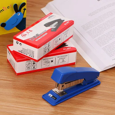 One. 207 stapler quality durable metal stapler learning stationery office supplies binding machine. Color random.