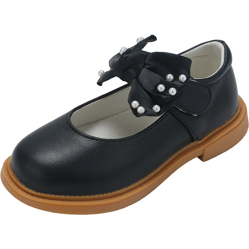 2021 Autumn New Girls Shoes Kids Black School Leather Shoes For Student Princess Dress Shoes White Black Brown 3 4 5 6 7 8 9-13T