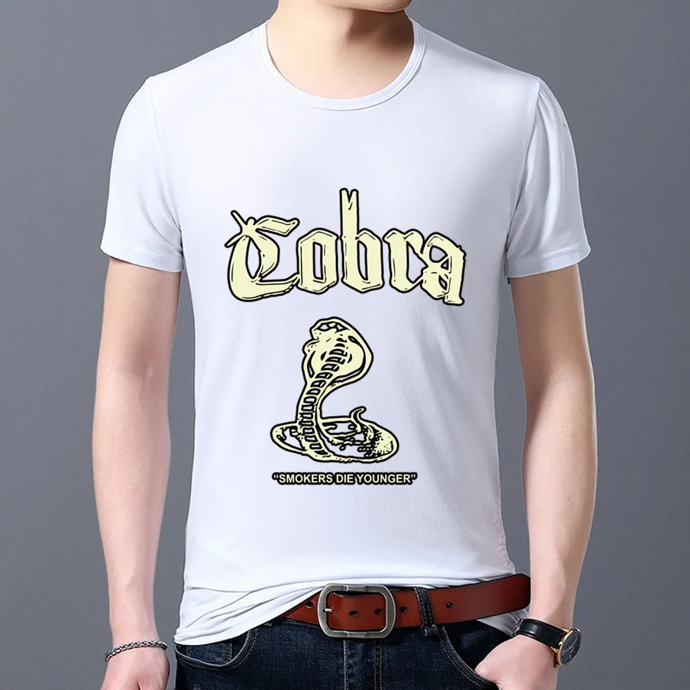 

Men's T-shirt Street Cartoon Funny Round Neck Cobra Pattern Printed Top Breathable Casual All-match Short Sleeve Men's T-shirt