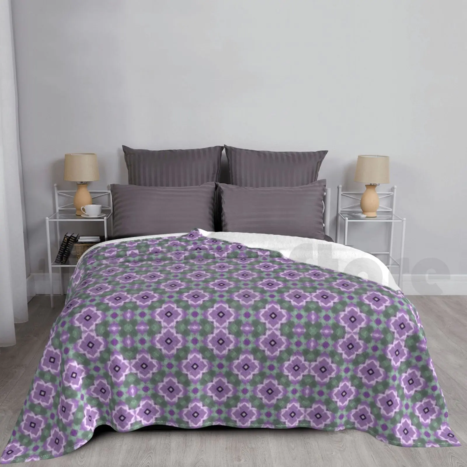 Pattern 115 Blanket For Sofa Bed Travel Pattern 115 Green Purple Lilac Gray Grey Earth Tone Racing Tones Usa