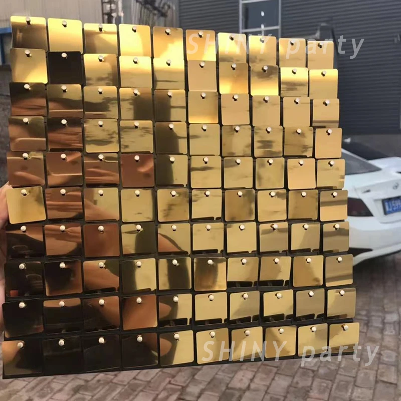 3D Sequin Wall Panel, Wedding Party Backdrop, Custom Adverting Sings, Shop Window Background Glam, Gold and Silver, 30cm