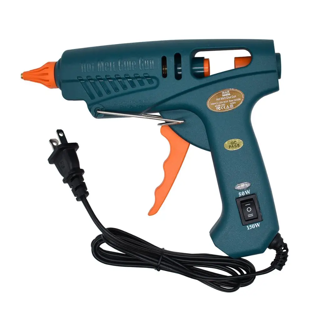 Hot melt Glue Gun Single,Optional Tool KIT, 50W/150W Dual Power For Crafts Repair DIY Use 11mm Glue Stick Pure copper nozzle