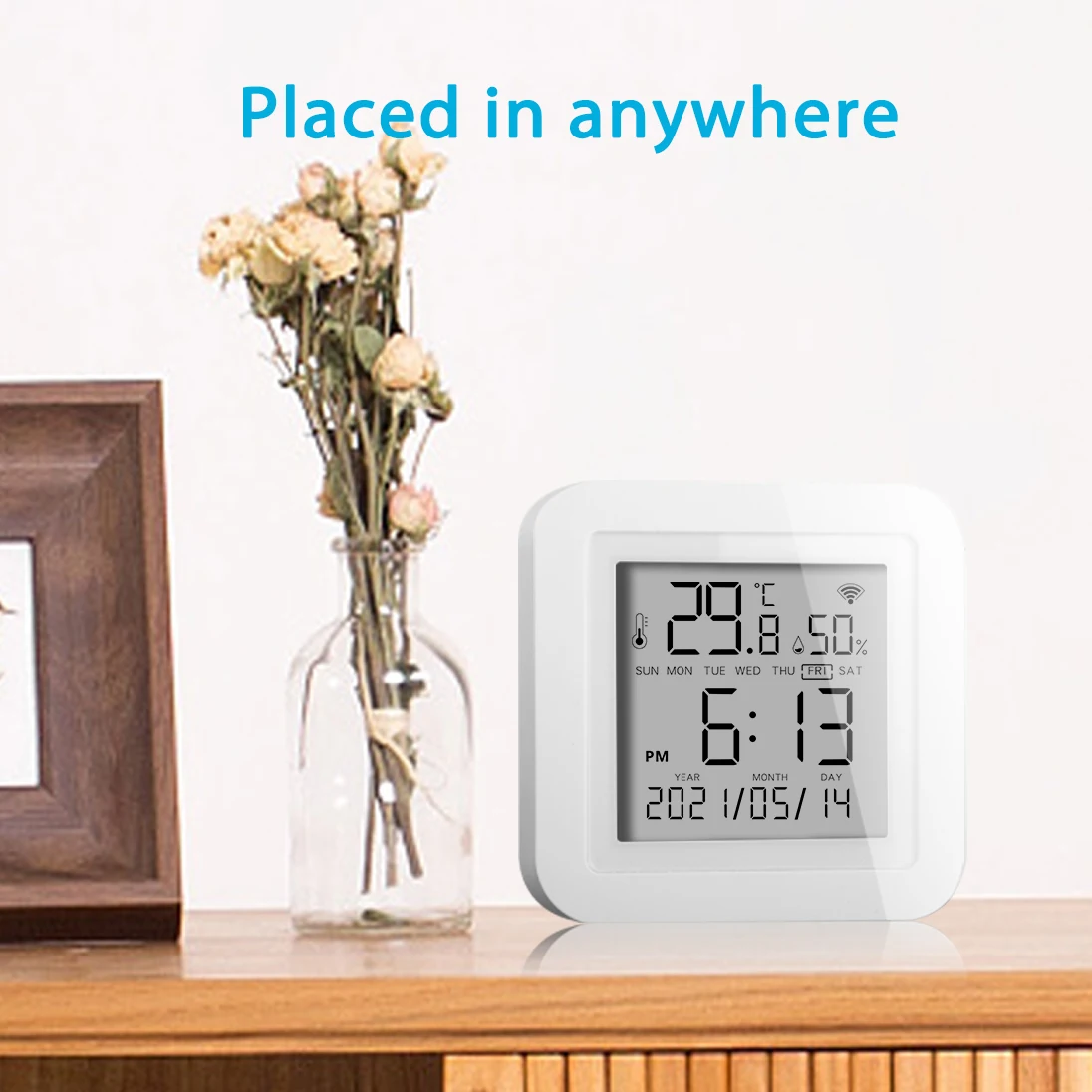 Tuya Smart home WiFi Temperature Humidity Accuracy T&H Sensor with display