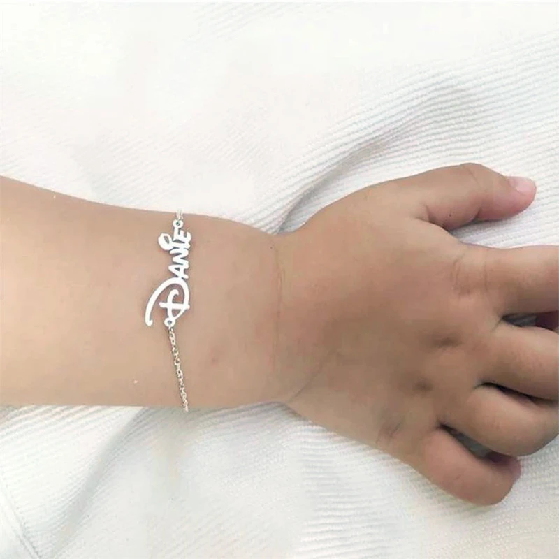 DOREMI Custom Bracelet Baby Name Stainless Steel Adjustable Baby Toddler Child  Bracelet For Girl Boy Birthday Gift