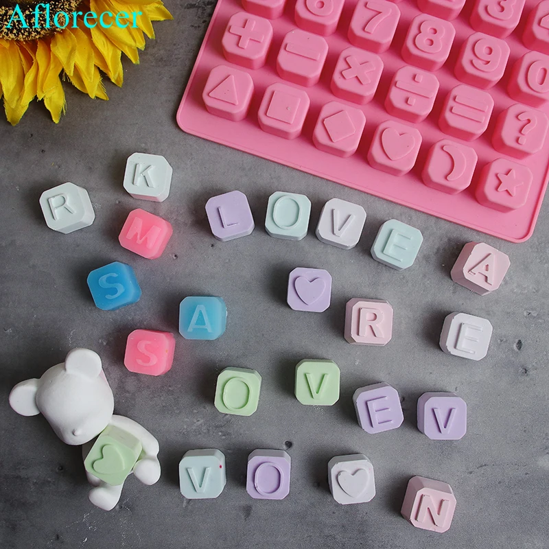 Capital Letter Concrete Mold Aromatherapy Gypsum Plaster Crafts Silicon Mould English Alphabet DIY Chocolate Molds