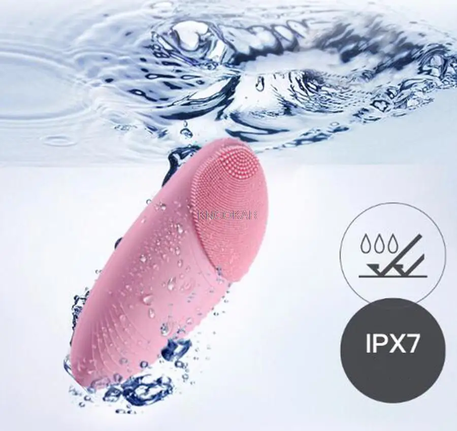 Facial Cleansing Brush Sonic Vibration Mini Face Cleaner Silicone Deep Pore Cleaning Electric Waterproof Massage D153