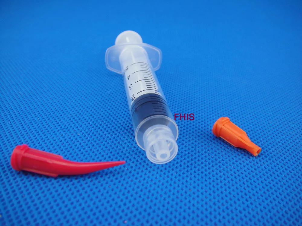 10 Packs Adhesive Dispensing Tip 25G TT All Plastic Curved Needle and 5ml Syring