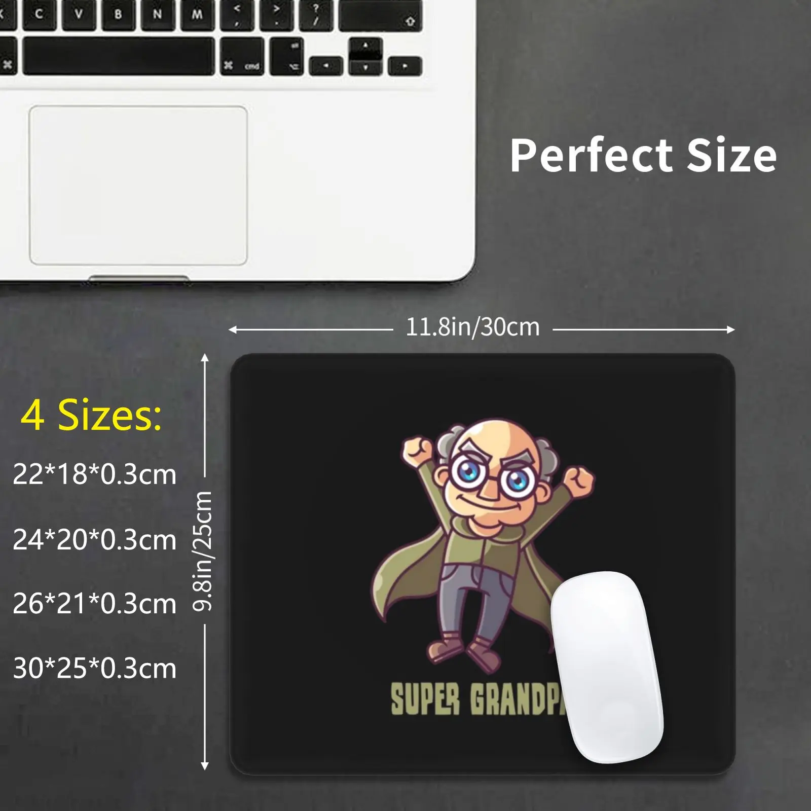 Super Grandpa Mouse Pad DIY Print Super Grandpa Granpa Grandfather Hero Superhero