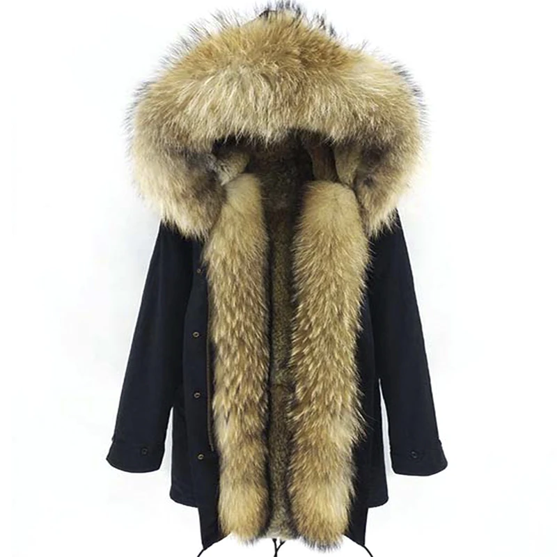 LaVelache Winter Real Fox Fur Coat Long Parka Men Real Rabbit Fur Liner Natural Fur Collar Hooded Thick Warm Male Jacket