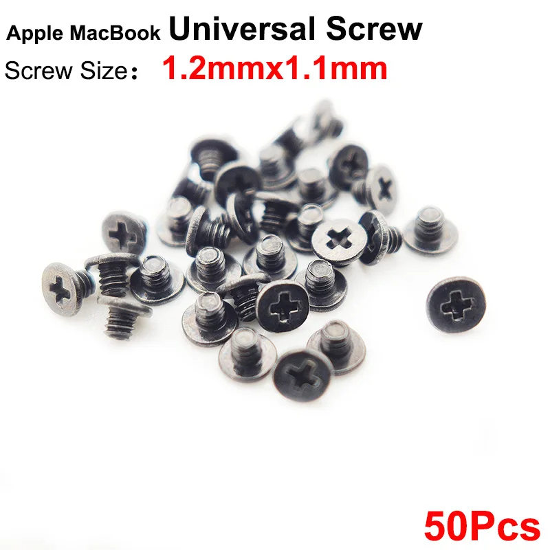 Aocarmo 50Pcs Screws Size 1.2mmx1.1mm For Apple MacBook Keyboard Bottom Universal Screw Bolt Replacement Parts