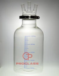 10000mL 24/​40 3-Necks,​Glass Cylinder Reactor,10 Litre Flat Bottom Reaction Flask