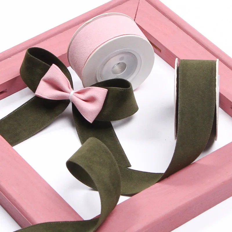 10 Yards 25MM 38MM Wildlederband in Unifarben für Haaraccessoires, DIY-Bastelarbeiten, handgefertigt Y2021120702 – Detail 4
