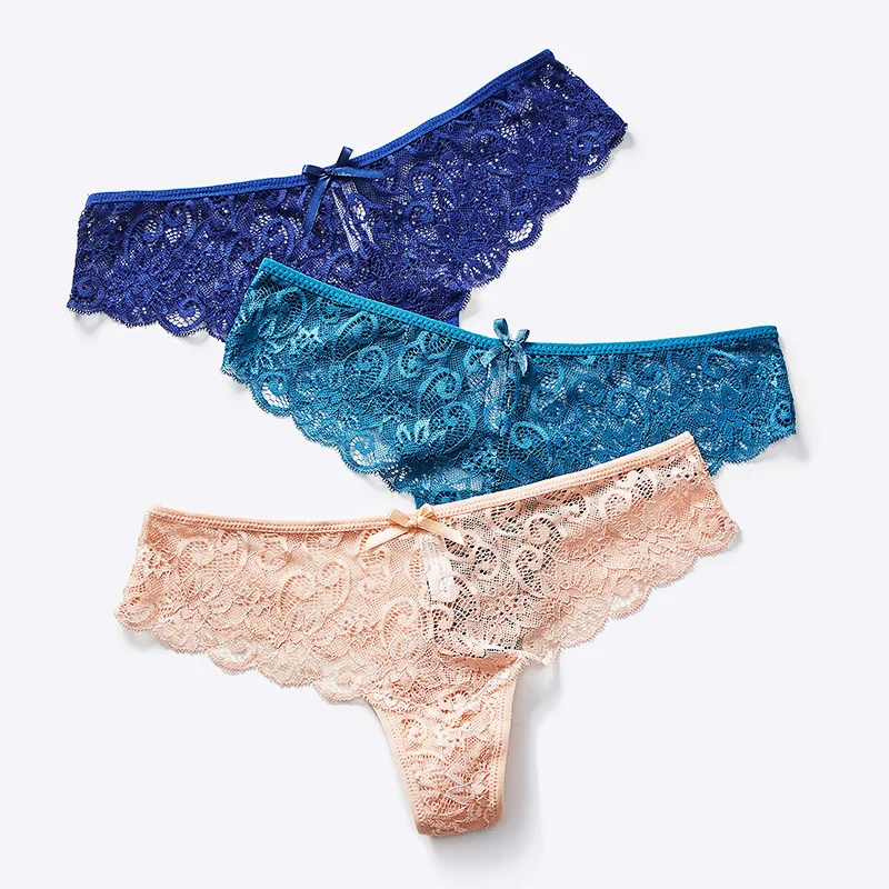 

Sexy Thong Panties Women Panties Waisted T-Pants Lace Transparent Briefs Traceless Hollowed Out Girls' G- String FemaleUnderwear