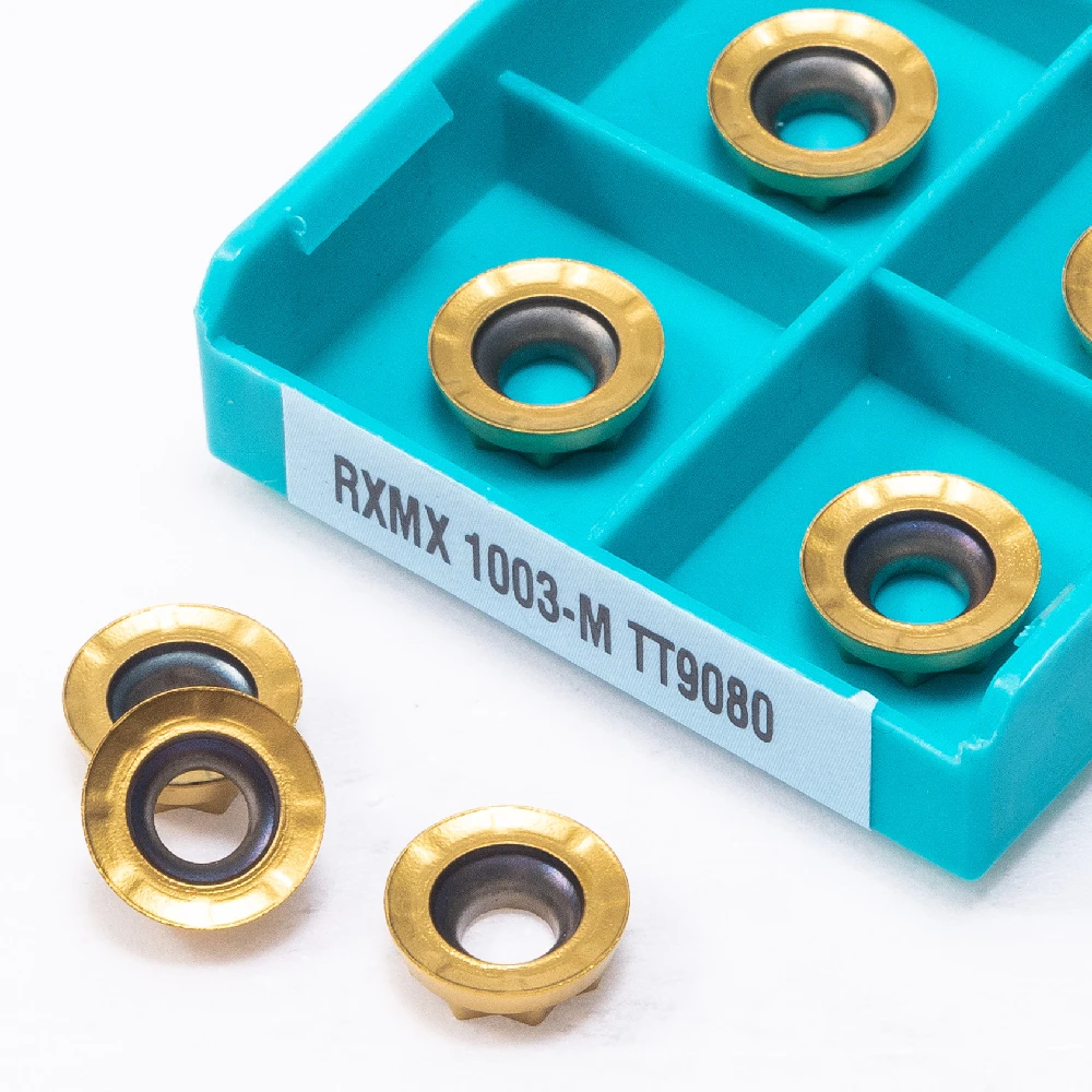 Portaherramientas de ranurado exterior, herramienta de torneado de carburo, hoja de aleación dura de alta calidad RXMX1003 M TT9080, RXMX1204, 10 piezas
