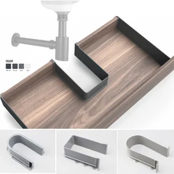 Accesorio de drenaje de plástico en forma de U para lavabo, cajón de armario de baño, extraíble, empotrado, cubierta de recorte en U para ojal de drenaje