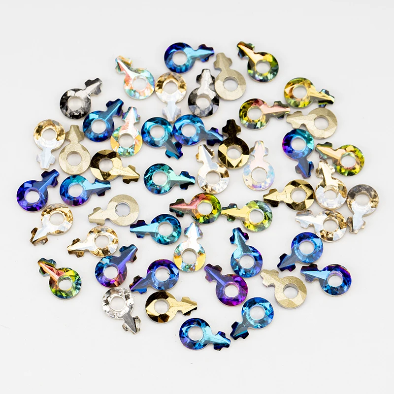 VDD Großhandel 500 Stück gemischte Formen Glas-Kristall-Nagelkunst-Flachrückseite-Strasssteine, Glitzer, zum Aufkleben, glänzende DIY-Dekoration – Detail 27
