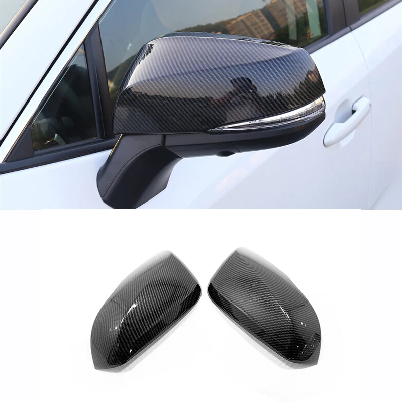 ABS Chrome/Carbon fiber For Toyota Highlander 2020 2021 Accessories Car Side Door Rear View Mirror frame Cover Trim Car Styling